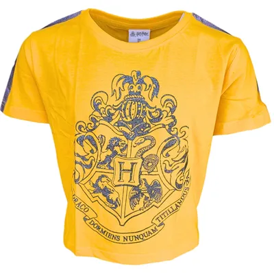 Produktbild von T-Shirt Harry Potter Crop Top mit Glitzer Gelb 134 cm
