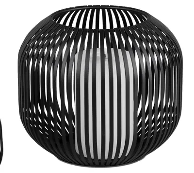 Produktbild von Windlicht Wili Stäbe in Kugelform H. 18cm schwarz aus Metall Formano