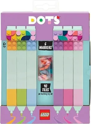Zdjęcie produktu dla Flamastry LEGO DOTS 6szt. z klockami do dekoracji 52797