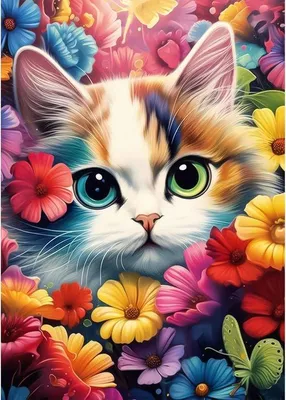 Productafbeelding van Kleurrijke set voor het zelf maken van een kattenwanddecoratie