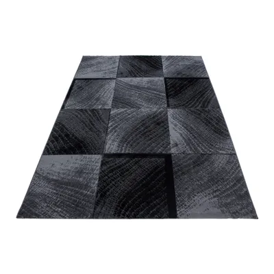 Zdjęcie produktu dla Ayyildiz | Dywan nowoczesny 80 cm x 150 cm - Szaro-czarny - Geometryczny wzór - Antyelektrostatyczny
