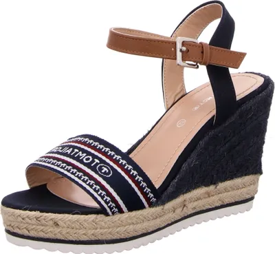 Produktbild von Tom Tailor Damen 3290207 Sandaletten schlicht Logo-Print, Decksohlen-Print