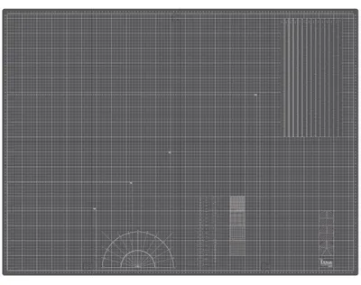 Image de Donau Tapis de découpe autocicatrisant A0, pliable, trame centimétrique, 120 x 90 cm, gris