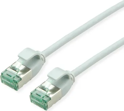 Produktbild von ROLINE RM U/FTP DataCenter Patchkabel Cat.6A (Class EA), slim, grau, 0,3 m