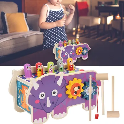 Image de Jeu de taupe et de hamster en bois pour enfants, jouets éducatifs et d'éveil GiftHit