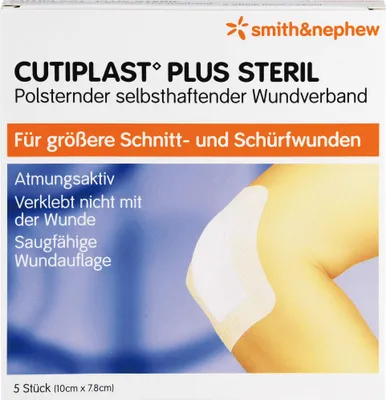 Immagine prodotto di Cutiplast Plus medicazione sterile per ferite 10 cm x 7,8 cm, 5 pz. Medicazioni per ferite