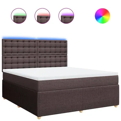 Produktbild von Boxspringbett mit Matratze Dunkelbraun 180x200 cm Stoff