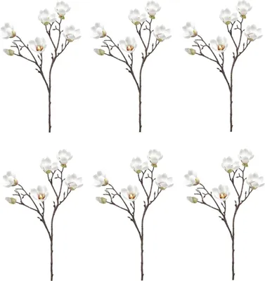 Produktbild von künstliche Magnolie Kirschblütenzweig weiß H. 65cm Emerald Kunstblumen