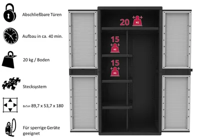 Produktbild von Jumbo Besenschrank 3900 qschwarz
