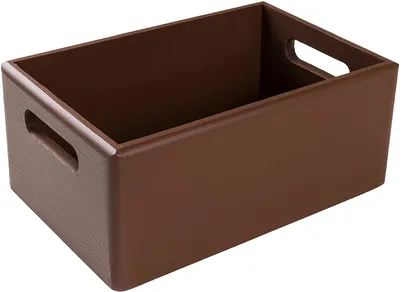 Produktbild von Creative Deco Braune Hölzernen Kasten | 30 x 20 x 13 cm (+/- 1 cm) | Unlackiert Holzbox Kiste | mit Griffen | ohne Deckel | Ideal für Dokumente, Wertsachen, Spielzeuge und Werkzeuge