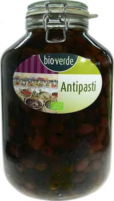 OLIWKI CZARNE KALAMATA BEZ PESTEK Z ZIOŁAMI W OLEJU BIO 4,55 kg (SŁOIK) - BIO-VERDE