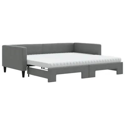 Produktbild von VidaXL 3196602, Sofabett, Grau, Schaum, Metall, Polyester, Holz, 2230 mm, 1100 mm