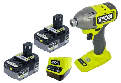 Productafbeelding van RYOBI RID18BL-0 accu-slagmoersleutel 18 V 300 Nm 1/4" borstelloos + 2x accu 5,0 Ah + oplader