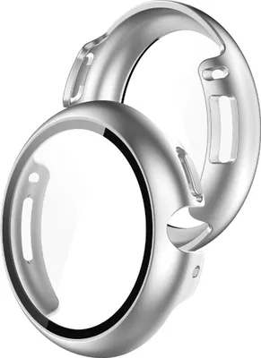 Produktbild von Schutzhülle mit Glas für Google Pixel Watch 4 41 mm, Bizon Case Watch Adamo, Matte Silber