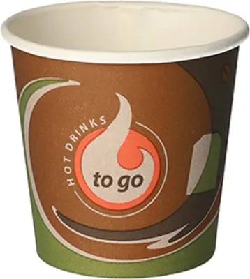 Produktbild von Starpak Trinkbecher, Pappe "To Go" 0,1 l Ø 6,3 cm · 6 cm | Schrumpffolie (80 Stück)