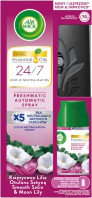Zdjęcie produktu dla Air Wick Freshmatic Księżycowa Lilia Otulona Satyną/Satin Moon Lilly 250 ml Komplet Nested