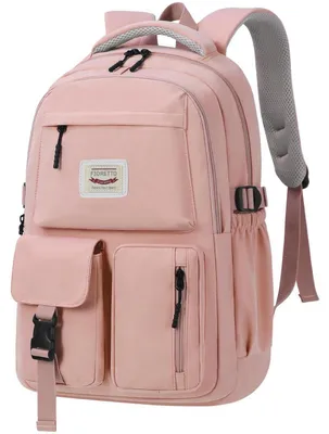 Produktbild von Schulrucksack Teenager Mädchen Damen 14" Laptopfach Wasserabweisend Leicht Rosa