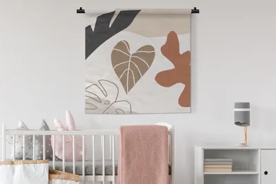 Produktbild von MuchoWow® Wandteppich Wandbehang Sommer - Blatt - Braun 90x90 cm Tapisserie Dekoration Wandtuch - Wandaufhänger