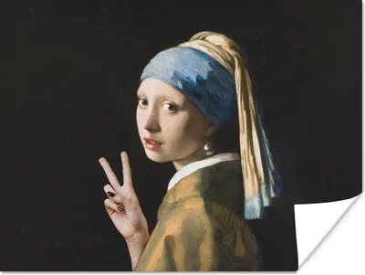 Produktbild von MuchoWow® Poster Das Mädchen mit dem Perlenohrring - Vermeer - Frieden 120x90 cm - Wandbild