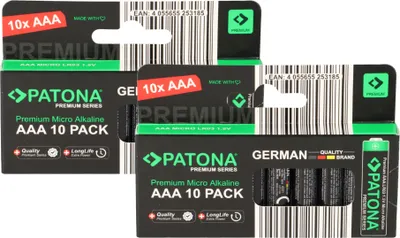 Produktbild von PATONA Premium 20x AAA Batterien (2x10er) Pack 1,5V Alkaline