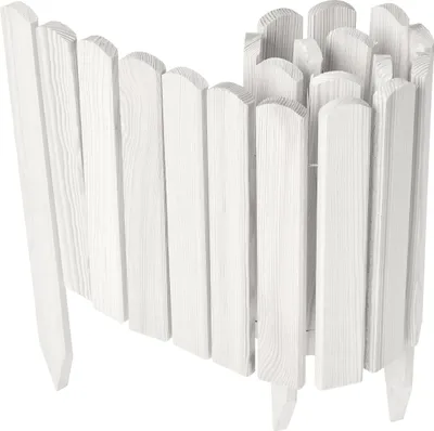 Produktbild von Garronda Beeteinfassung Holz Rollzaun Gartenzaun imprägniert Flexibler Rollborder Rasenkante  Länge: 100 cm (Weiß, Höhe: 30 cm)