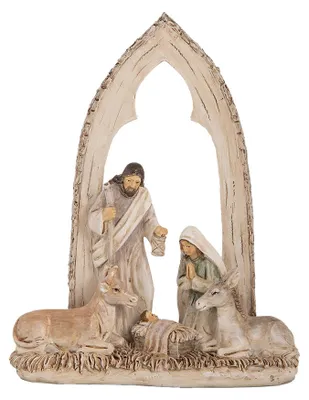 Zdjęcie produktu dla Clayre & Eef Dekoracja świąteczna Figurka Szopka 18x7x22 cm Beżowy Plastik