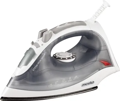 Zdjęcie produktu dla Mesko Home MS_5037, Żelazko suche i parowe, Płyta ceramiczna, 1,9 m, 65 g/min, Szary, Biały, 35 g/min