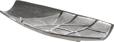 Image de Gilde Schale, "Lissabon", Keramik, silberfarben, VE 3, L. 13 cm, B. 31 cm, H. 3 cm 47496 4063387474969