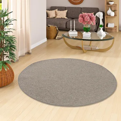 Produktbild von Teppich Bentzon Flachgewebe Grau Blau Rund, Größe:240 cm Rund