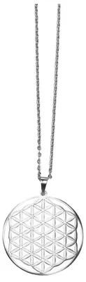 Produktbild von Halskette "Blume des Lebens" Edelstahl 3cm mit 50cm Edelstahlkette