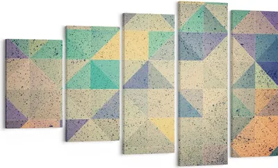 Produktbild von Bild auf Leinwand - Leinwandbild - 5 Teile - Abstraktion Dreieck Muster - 100x60cm - Wand Bild - Wanddeko - Wandbilder - Leinwanddruck - Bilder - Wanddekoration - Leinwand bilder - EG100x60-4287