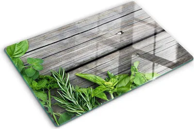 Obrázek produktu pro Kryt varné desky – Kryt na indukční desku – Ochranná skleněná deska – 80x52 cm– Skleněné ochranné desky na sporák –Tvrzené sklo –Dřevěné byliny