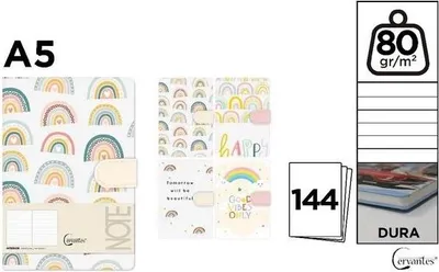 Image de Carnet de notes A5 144 pages - Multicolore