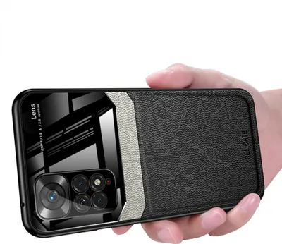 Image de Etui pour Xiaomi Redmi Note 11 Pro+ 5G, étui hybride en TPU, antidérapant, étui en cuir avec texture Litchi et protection en verre pour Xiaomi Redmi Note 11 Pro 5G / Note 11 Pro+ 5G noir