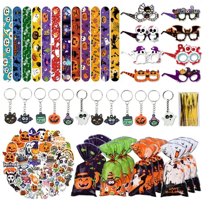 132-teiliges Halloween-Geschenktütenset – Party-Tüten mit Zubehör