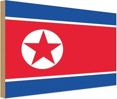 Zdjęcie produktu dla vianmo Drewniany znak 30x40 cm Nordkoreas Flag of North Korea