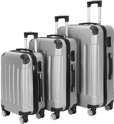 Produktbild von Fortuna Lai trolley set EST-01 (M/L/XL), (4 kolečka, 3 kusy, příruční kufr se zámkem TSA), příruční kufr na cesty, služební cesty, šedý
