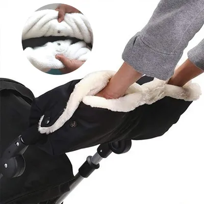 Produktbild von Handwärme Kinderwagen,Handschuhe Kinderwagen Handmuff Kinderwagen Handschuhe mit warme Fleece und Baumwolle Innenseite,Wasserfest atmungsaktiv und windfest,Universalgröße für Kinderwagen