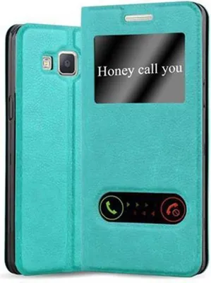 Produktbild von Cadorabo Schutzhülle für Samsung Galaxy A3 2015 Hülle in Türkis Handyhülle Book Case Cover Etui