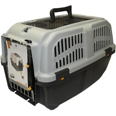 Zdjęcie produktu dla Transporter dla Psa Kota Skudo, 55x36x35cm, Atestowany, Metalowa Kratka, Boczne Otwory Wentylacyjne, Zabezpieczone Zamknięcie