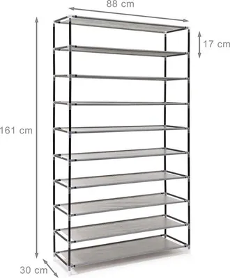 Produktbild von Famanu Schuhschrank modern 161 x 88 x 30 cm - Grau