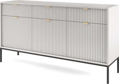 Produktbild von FURNLUX Sideboard Avon Grau 154cm / Hauptfarbe: Grau / Abmessungen: 154 x 83 x 39 cm