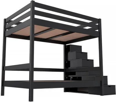 Produktbild von Doppelstockbett Sylvia 140x200 - Schwarz
