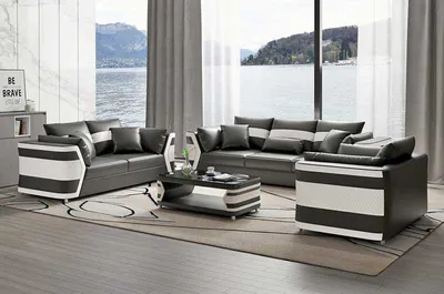 Produktbild von Sofagarnitur 3+2+1 Sitzer Schwarz JVmoebel