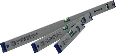 Produktbild von 3-teiliges Wasserwaagen-Set aus Aluminium 40, 60, 100 cm mit Spiegellibelle
