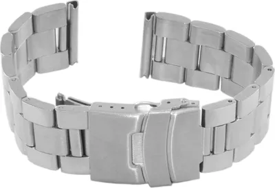 Produktbild von Minott | Uhrenarmband Edelstahl massiv silbern poliert/mattiert 39609, Stegbreite:22mm