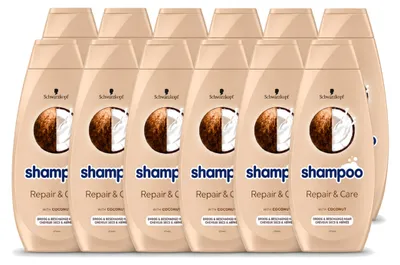 Immagine prodotto di 12 flaconi di shampoo Schwarzkopf Repair & Care per capelli danneggiati - 400 ml - confezione - 12 pezzi