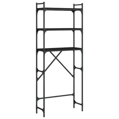 Produktbild von vidaXL Waschmaschinenregal Schwarz 67x25x163 cm Holzwerkstoff