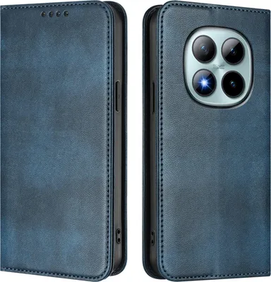 Obrázek produktu pro Pouzdro pro Xiaomi Redmi Note 15 Pro+, vintage kožené pouzdro s RFID ochranou, přihrádkami na karty, stojánkem Modrý