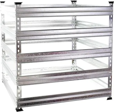 Produktbild von Gartenkomposter 120 x 120 x 90 cm, Komposter aus Metall, Kompostbehälter für 1300 Liter Kompost, verzinkter Biokomposter für Bioabfall